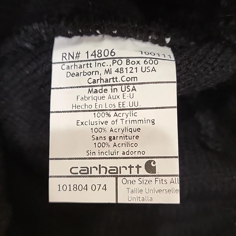 Carhartt Heather Grey Striped Beanie - Picture 3 of 4